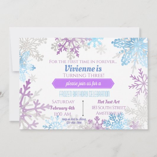 Frühjahrsschneeflocken Einladung zum Geburtstag (Vorderseite)