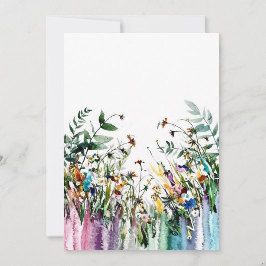 Frühjahrsskript-Wildblumen 40. Geburtstag Einladung (Rückseite)