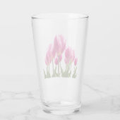 Frühjahrsstil Küchendekor Rosa Tulpen Trinkglas Glas (Rückseite)