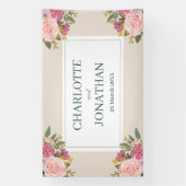 Frühjahrsszension des Rosa Blumengartens Banner (Vertikal)