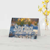 Frühjahrstext in Eis mit Affodien Karte (Gelbe Blume)