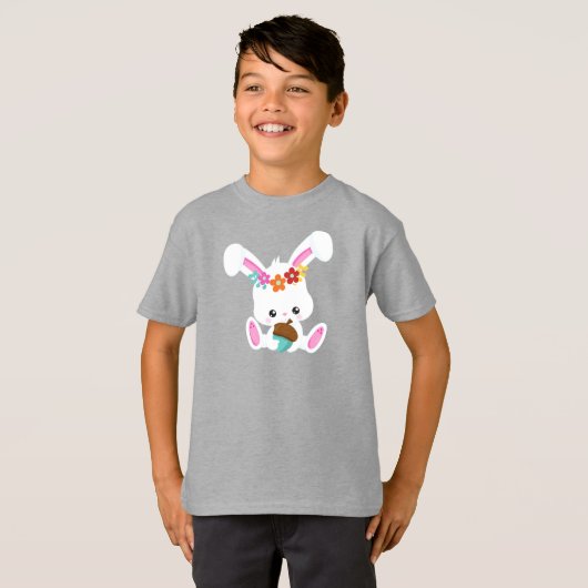 Frühjahrstiere, Niedlicher Hase, kleiner Hase, Blu T-Shirt (Vorne ganz)
