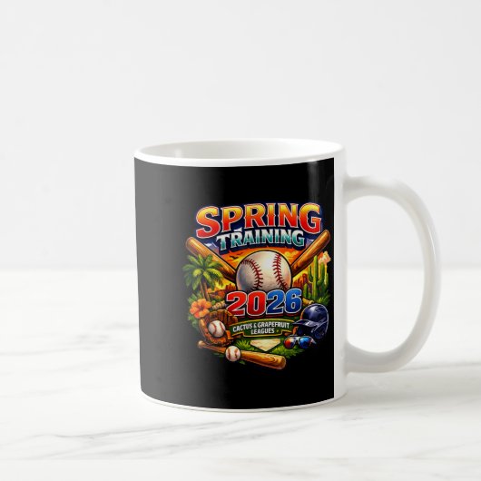 Frühjahrstraining 2026 Baseball-Fan-Design Retro-P Kaffeetasse (Rechts)