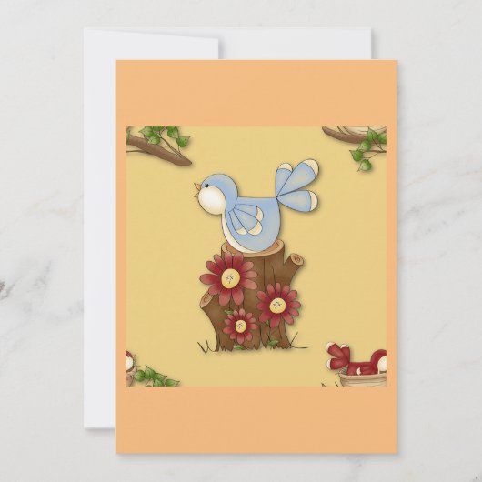 Frühjahrsvögel Einladung (Vorderseite)