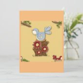 Frühjahrsvögel Einladung (Stehend Vorderseite)