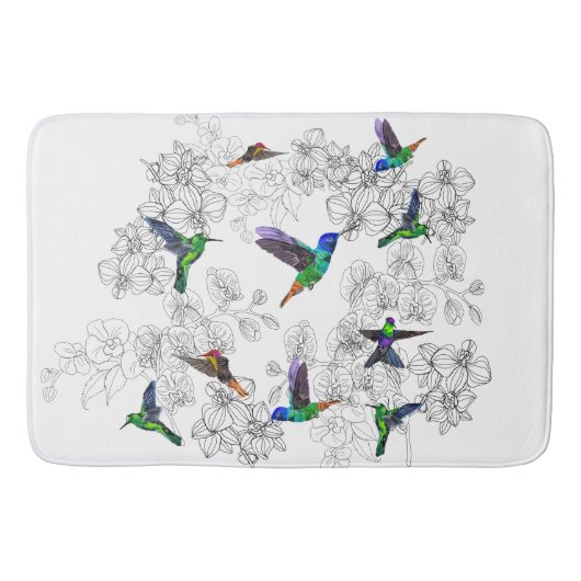 Frühjahrsvögel - Hummingbird - Wählen/Hinzufügen I Badematte (Vorderseite)