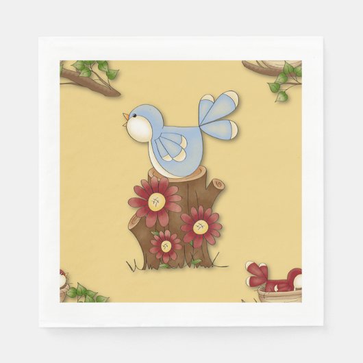Frühjahrsvögel Serviette (Vorderseite)