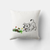 Frühjahrswache, Welpe mit Schmetterling Kissen (Rückseite)