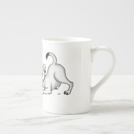 Frühjahrswache, Welpe mit Schmetterling Porzellantasse (Rechts)