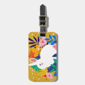 Frühjahrswald Blume Weißer Hasen Gepäckanhänger (Vorderseite vertikal)