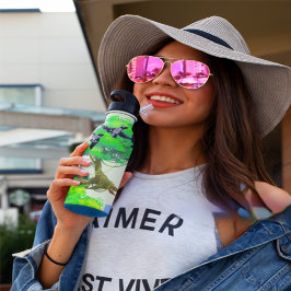 Frühjahrswald mit Vögeln und Eichhörnchen - Natur Edelstahlflasche