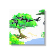 Frühjahrswald mit Vögeln und Eichhörnchen - Natur