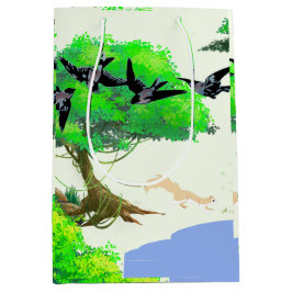 Frühjahrswald mit Vögeln und Eichhörnchen - Natur Mittlere Geschenktüte