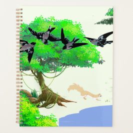 Frühjahrswald mit Vögeln und Eichhörnchen - Natur Planer