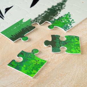 Frühjahrswald mit Vögeln und Eichhörnchen - Natur Puzzle