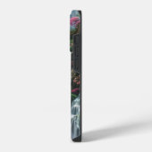 Frühjahrswasserfall Berg Rosa Blume 11 iPhone Hülle (Linke Seite)