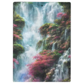 Frühjahrswasserfall Berg Rosa Blume 11 Klemmbrett (Rückseite)