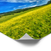 Frühjahrswiese und blauer Himmel Poster (Ecke)