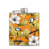 Frühjahrszeit in Gelb Flachmann (Vorderseite)