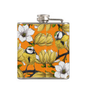 Frühjahrszeit in Gelb Flachmann (Rückseite)