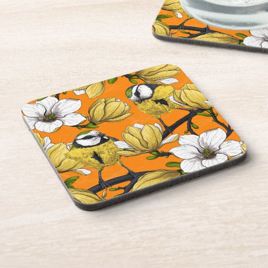 Frühjahrszeit in Gelb Getränkeuntersetzer (Linke Seite)