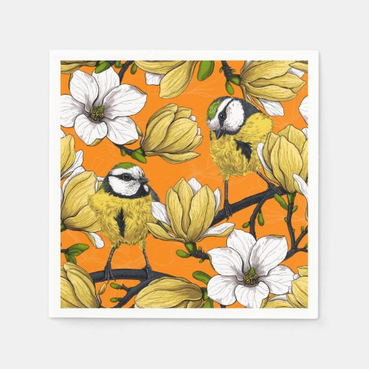 Frühjahrszeit in Gelb Serviette (Vorderseite)