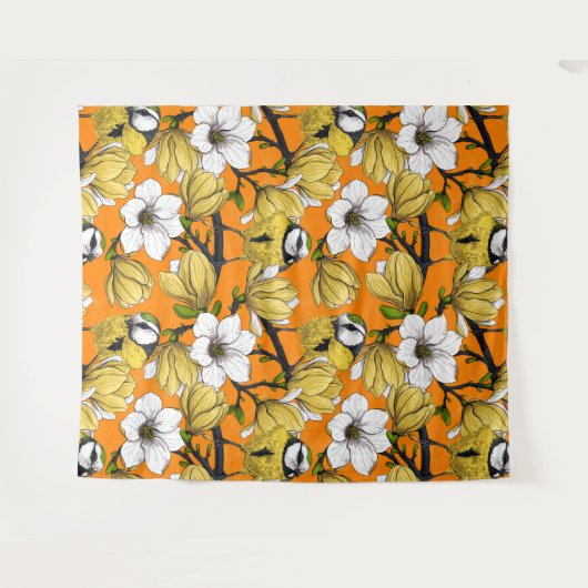 Frühjahrszeit in Gelb Wandteppich (Vorderseite (Horizontal))