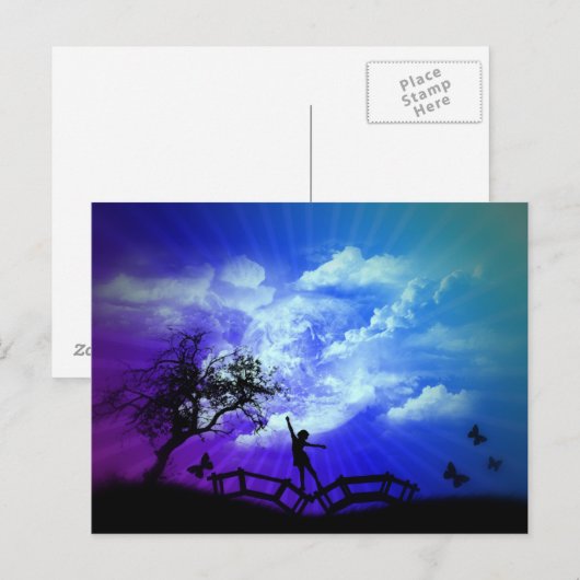 Frühjahrszeit Postkarte (Vorne/Hinten)