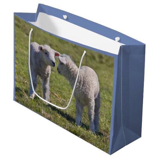 Frühlämmer Geschenktasche Große Geschenktüte (Vorderseite Schrägansicht)