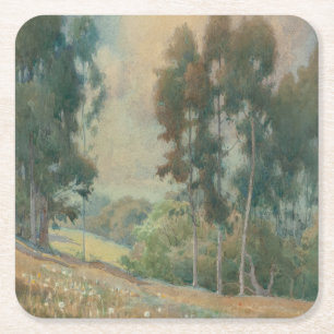 Frühlandschaft (1911) Stille Wasserfarbenlandscha Rechteckiger Pappuntersetzer