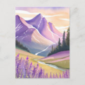 Frühlavendel | Glacier National Park Aquarell Postkarte (Vorderseite)