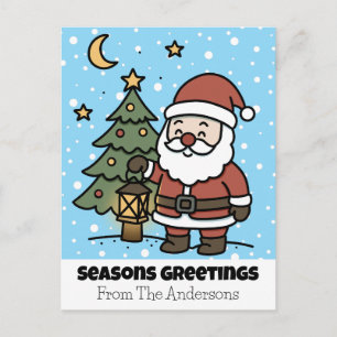 Frühliche Weihnachtsgrüße mit Santa  Feiertagspostkarte