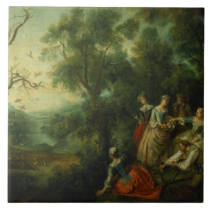 Frühling, 1738 (Öl auf Leinwand) Fliese
