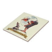 Frühling 1935 Junge mit Kaninchen Fliese (Seite)
