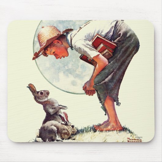 Frühling 1935 Junge mit Kaninchen Mousepad (Vorne)