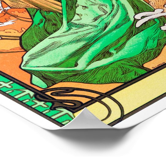 Frühling, Alphonse Mucha Poster (Ecke)