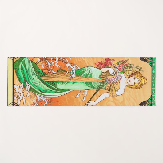 Frühling, Alphonse Mucha Yogamatte (Vorderseite (Horizontal))