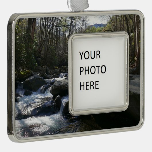 Frühling am Little Pigeon Rahmen-Ornament Silber (Rechts)