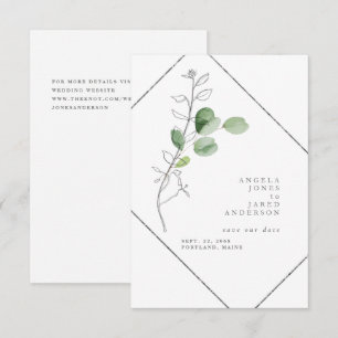 Frühling Aquarell & Bleistift Laub Save The Date