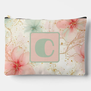Frühling Aquarell Blumen Garten Monogramm Zubehörtasche