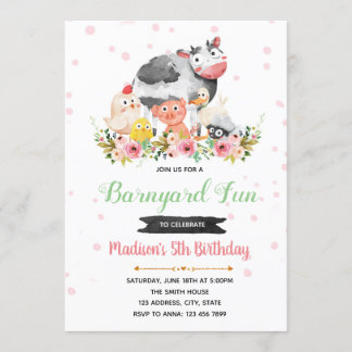 Frühling Barnyard-Geburtstagseinladung Einladung