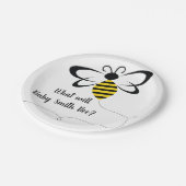 Frühling, Bienenthüllung oder Babydusche Pappteller (Schrägansicht)