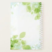 Frühling Blätter Aquarellgrün mit Namen Planer (Rückseite)