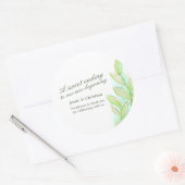 Frühling Blätter Aquarellkleber Runder Aufkleber (Umschlag)
