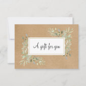Frühling Blätter Rustikale Kraft-Geschenkgutschein (Vorderseite)