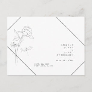 Frühling Bleistift Floral Save The Date Postkarte