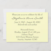 Frühling-Blossom-Gedenkfeier Einladung (Rückseite)