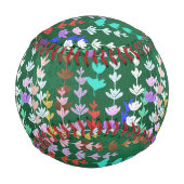 Frühling, blühend, modern, Muster, glücklich, farb Baseball (Vorderseite)