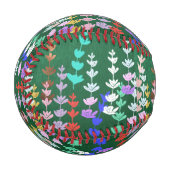 Frühling, blühend, modern, Muster, glücklich, farb Baseball (Vorderseite Links)