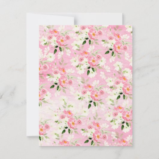 Frühling blüht Baby in blühender Einladung (Rückseite)